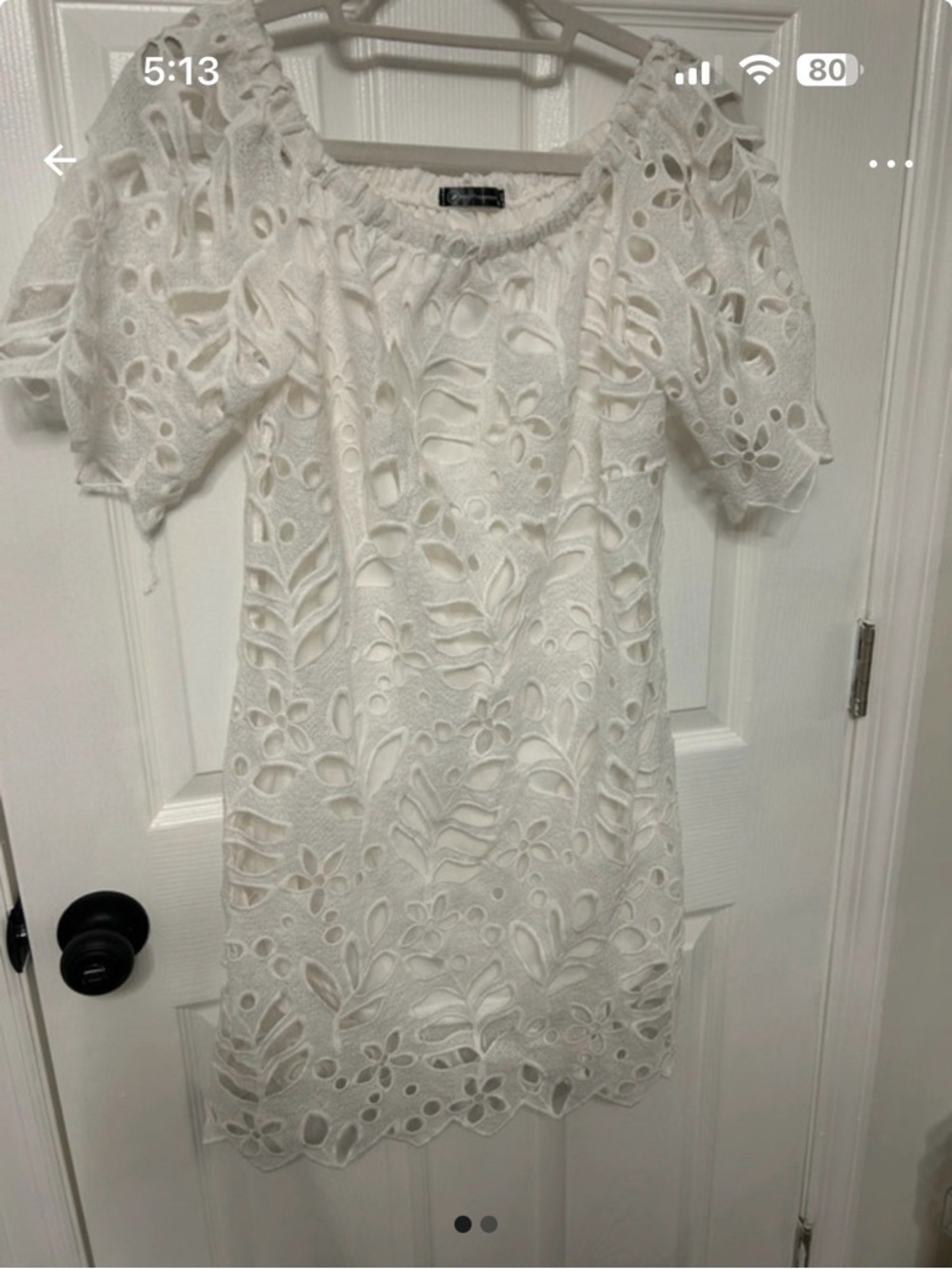 White Eyelet Off-Shoulder Summer Dress